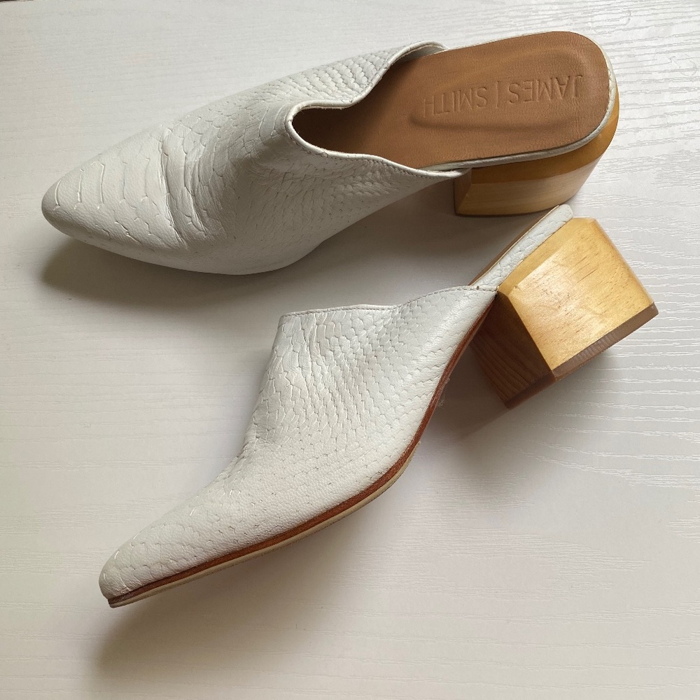 JAMES | SMITH James Smith WHITE PYTHON mules clogs - Picture 7 of 8